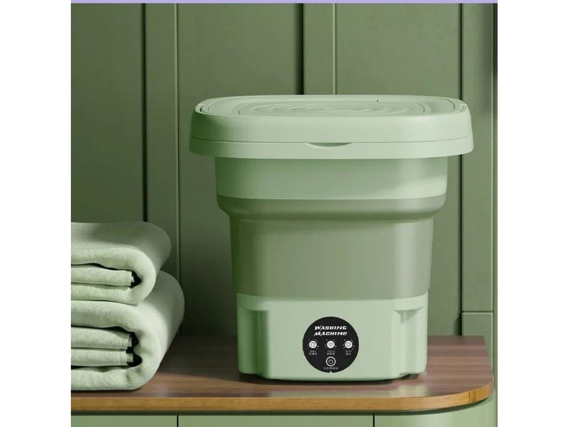 Máquina De Lavar Portátil Dobrável, Com 3 Modos De Limpeza Profunda Meia Lavagem Automática, Verde Eafc