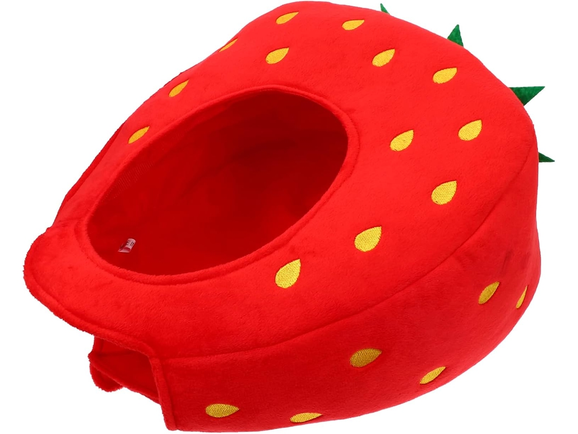 Chapéu Em Formato De Morango, 1 Peça, Acessório Divertido Para Cosplay, Fotos De Festa, Vermelho
