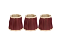 Conjunto de 3 Abajures E14 em Tecido Vermelho Vinho com Clip CHABERLU