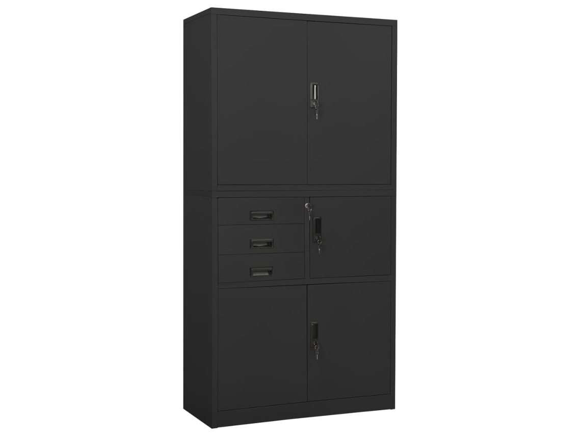 Vidaxl Armário De Escritório 90x40x180 Cm Aço Antracite