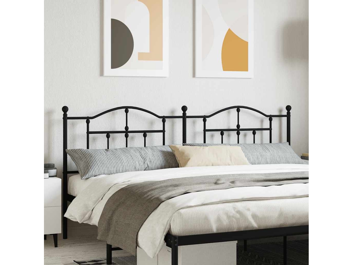 Vidaxl Cabeceira De Substituição 200 Cm Metal Preto