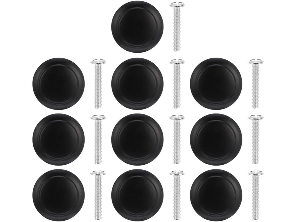 Puxadores De Gaveta Fomiyes, Conjunto Com 10 Unidades, Pretos, Em Aço Inoxidável, Formato De Cogumelo, Para Decoração De