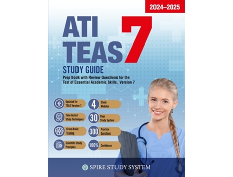 Livro ATI TEAS 7 Study Guide de Andrew T Patton e Thalia Nikolaides (Inglês)