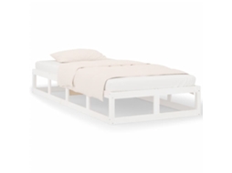 Estrutura de Cama Branco 100x200 Cm Madeira Maciça MAISON EXCLUSIVE