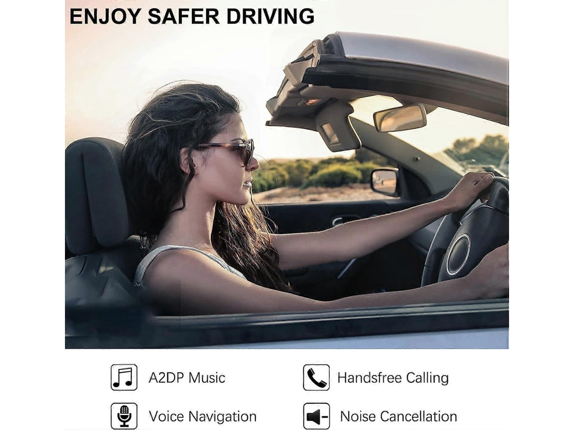 Kit Viva-voz Bluetooth Para Carro Com Suporte De Sol, Compatível Com Siri E Google Assistente