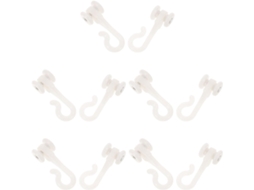Villcase Conjunto De 10-ganchos Plástico Branco Para Mosquiteiro Com Movimento Suave E Montagem Sem Danos, Ideais Para