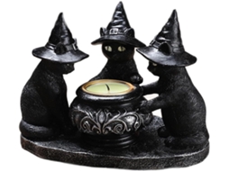 Centros De Mesa De Halloween Com Castiçais Salights Em Formato De Gatos Pretos Para Velas Votivas.