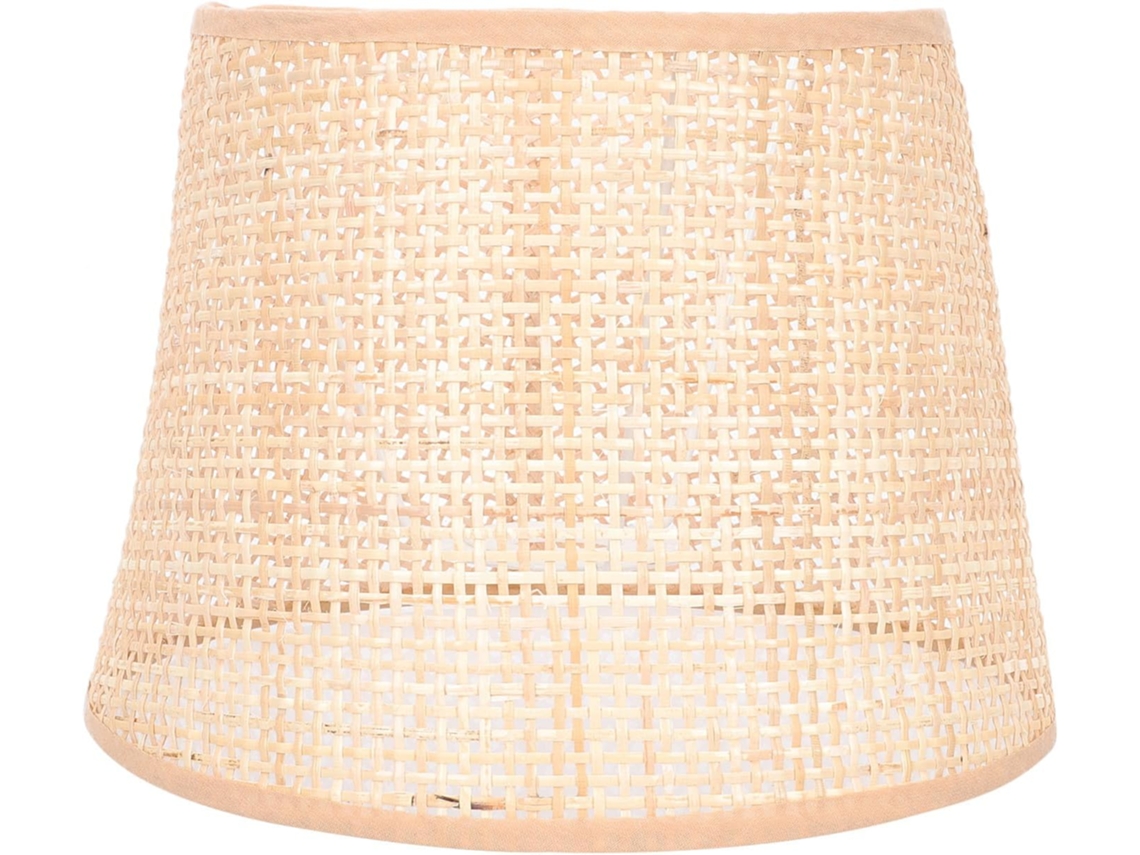 Abajur de Mesa em Rattan Natural Trançado, Soquete E27e14, 22 Cm de Diâmetro, Peça Decorativa para Interiores. SFUSHOS