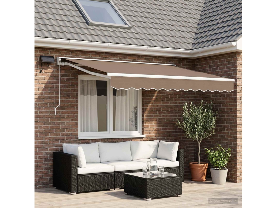 Vidaxl Estrutura De Toldo Manual Com Leds 3,5 X 2,5 M