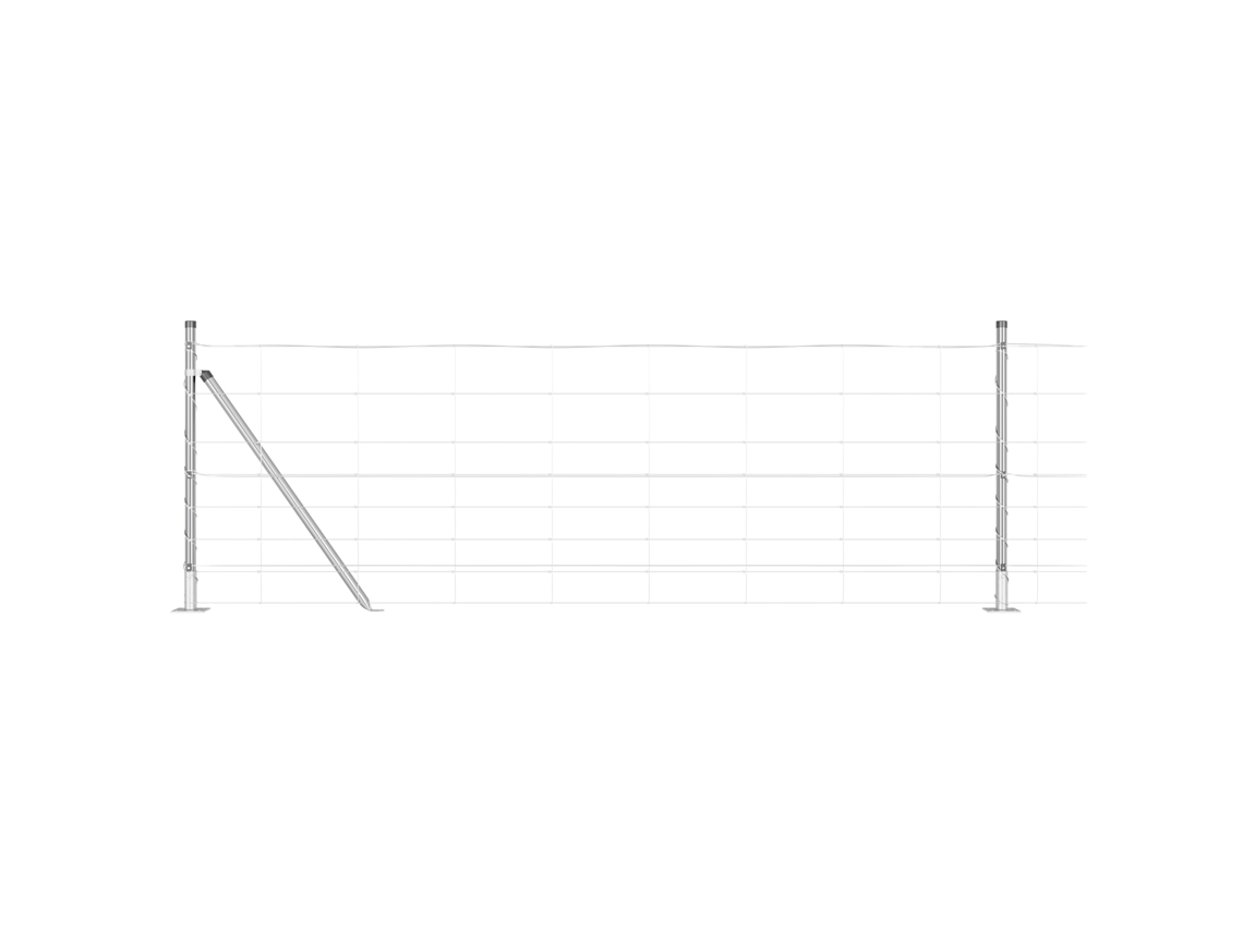 Cerca De Campo Com Postes De Aço Galvanizado Vidaxl Cinzento Metal