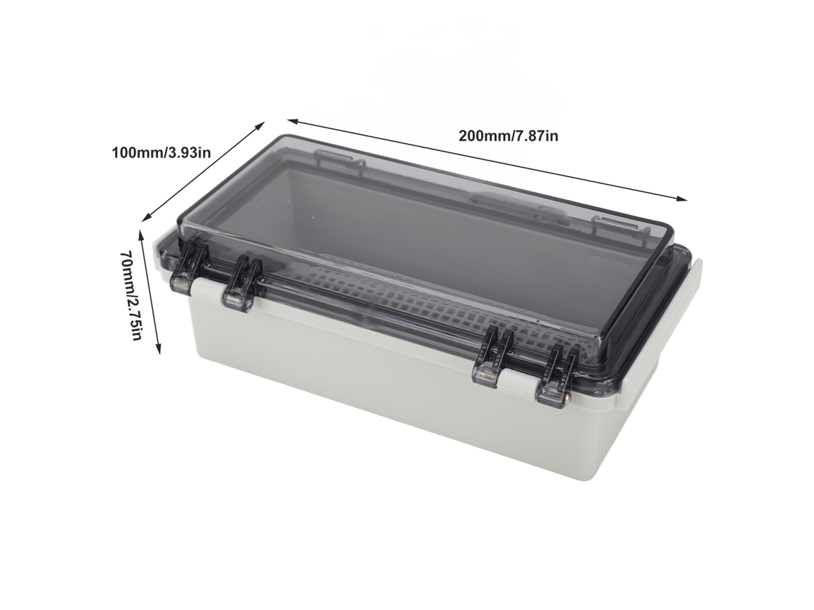 Caixa Elétrica Externa Ip67 Com Tampa Transparente, 7.9x3.9x2.8 Polegadas, Plástico Impermeável