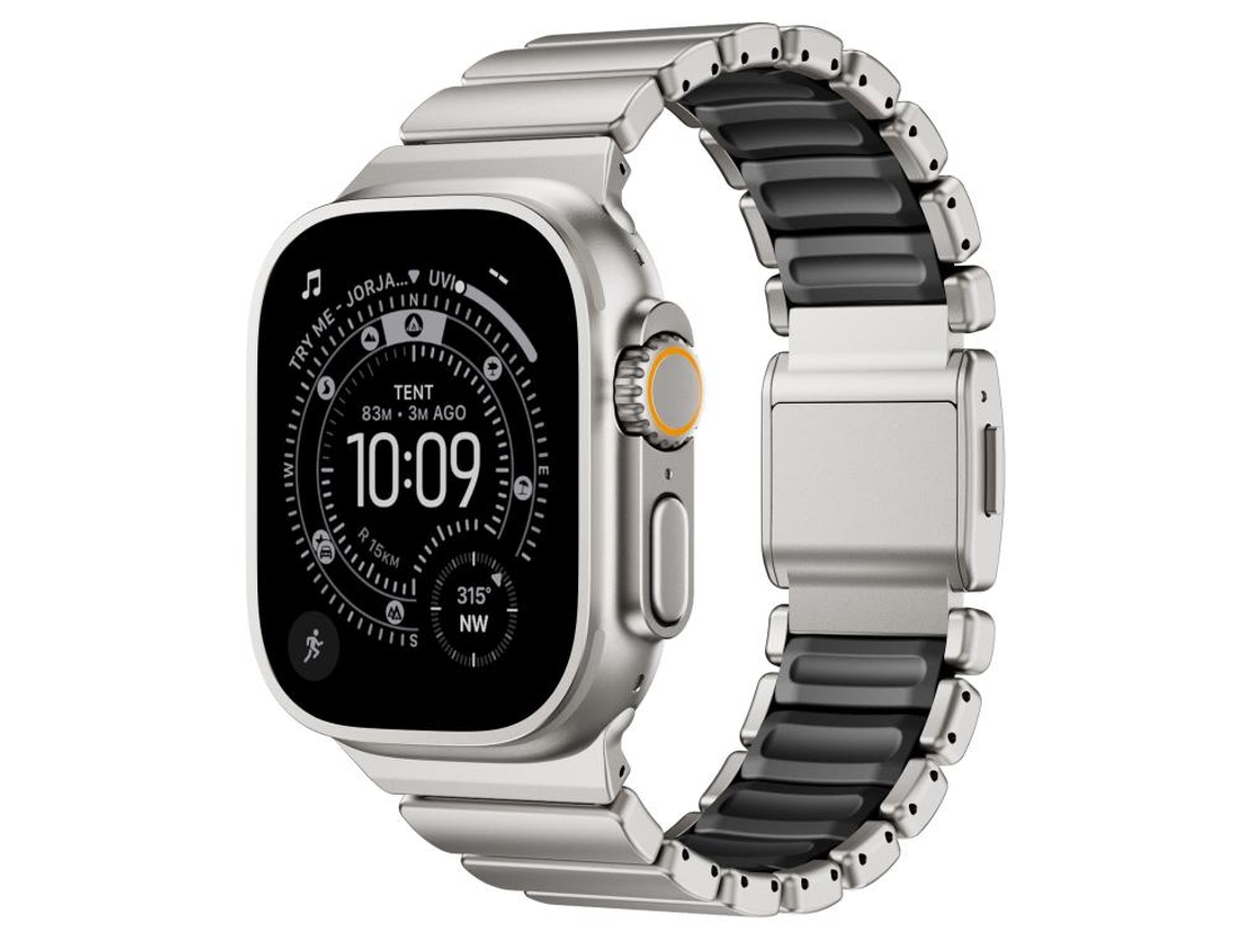 Bracelete Apple Watch Silicone Revestimento Aço Inoxidável Fecho Magnético XIAOMOYU