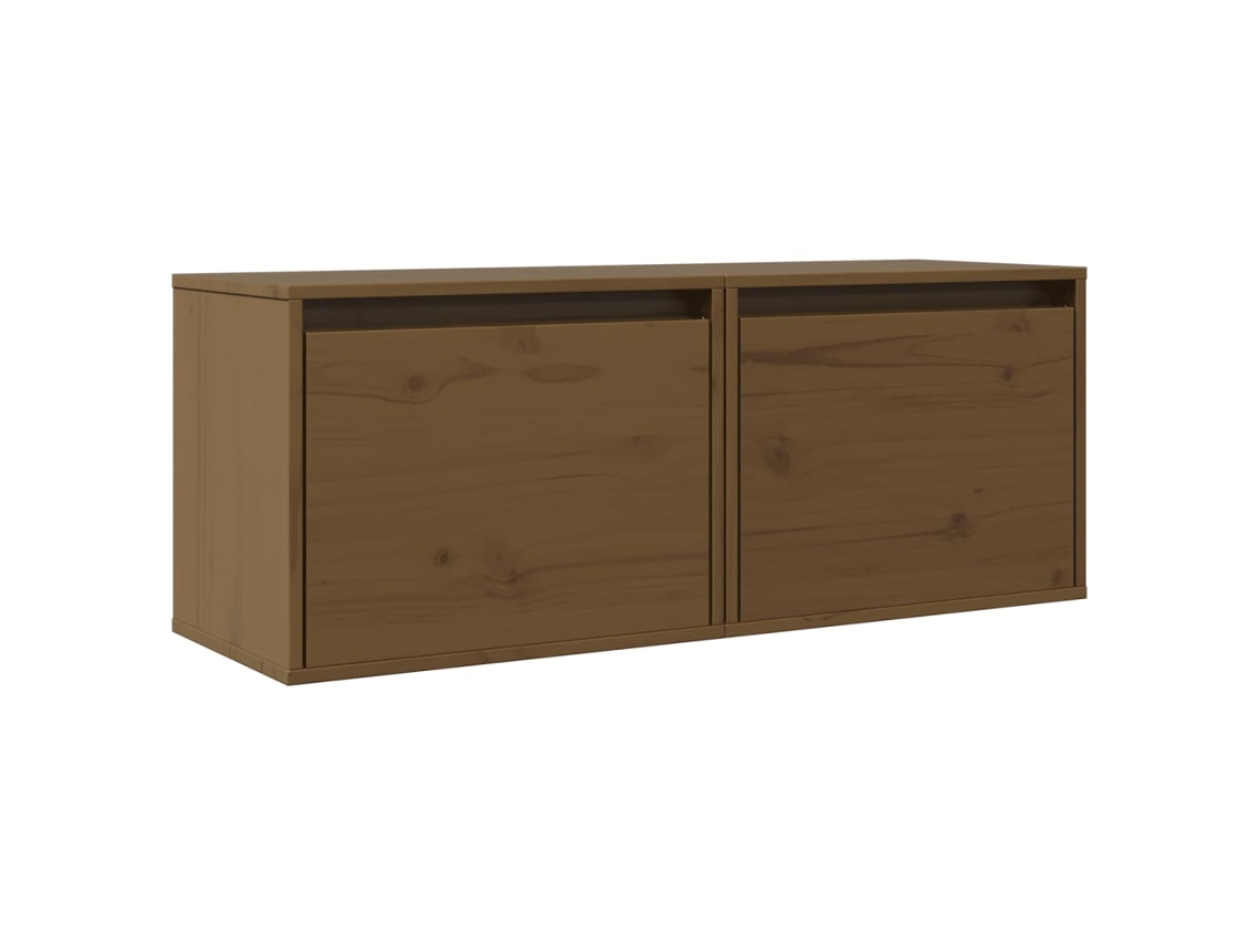 Conjunto de 2 Armários de Parede MAISON EXCLUSIVE em Pinho Maciço Castanho Mel (45x30x35 cm)