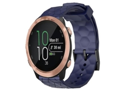 Bracelete Para Garmin Forerunner 645 Music 20mm Padrão De Futebol Cor Sólida Pulseira De Relógio De Silicone Azul Marinho Lalamoli
