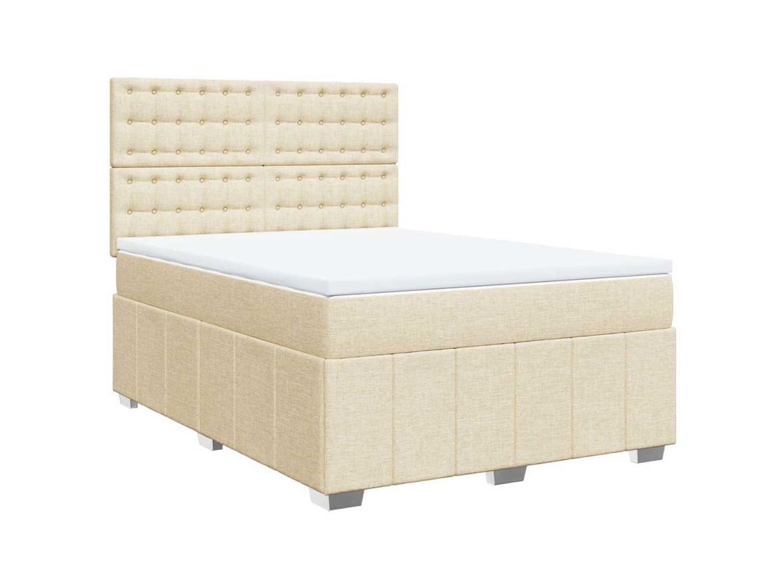 Box Spring Bed, Box Spring Beds Vidaxl Creme Tecido (140 X 190 Cm)