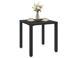 Mesa Jardim Quadrada, Estrutura de Metal, para Varanda, Preto