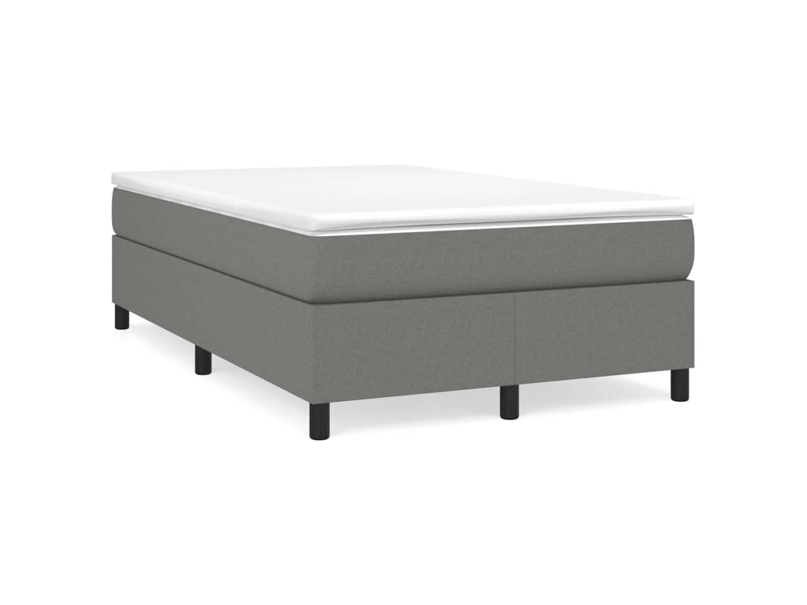 Vidaxl Cama Boxspring Com Colchão 120x190 Cm Tecido Cinzento-escuro