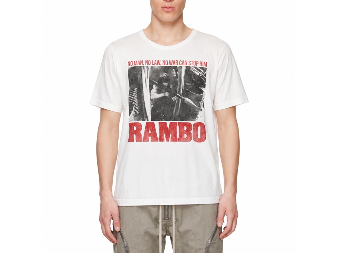 Rockinstone Rambo Movie No One White Adult T-shirt Size:xxl