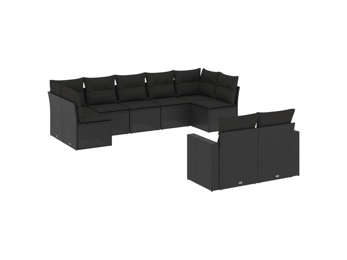 Garden Sofa Set, Garden Sofa Sets Vidaxl Preto Rattan / Vime (n/a)