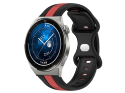 Bracelete de Smartwatch para Huawei Watch GT3 Pro 46mm 20mm Borboleta Fivela de silicone de duas cores (preto + vermelho)
