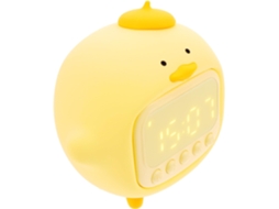 Despertador De Silicone Em Formato De Pato Amarelo Com Luz Led, Luz Noturna Suave E Alarme Integrado Para O Quarto.
