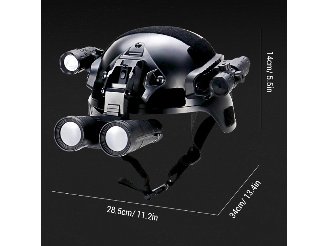 Capacete Rapid Airsoft Paintball Com Lanterna Telescópio E Luz Piscante