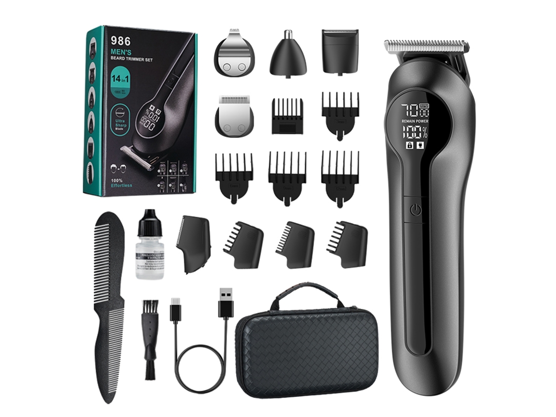 Kit Elétrico Multifuncional para Corte de Cabelo Masculino
