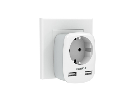 Adaptador USB 3 em 1, 4000W, compacto e leve, ideal para viagens e uso diário