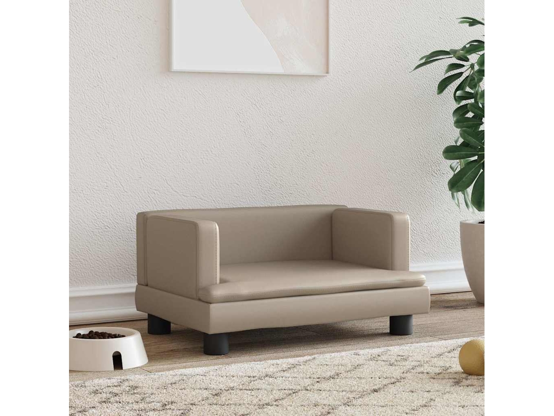 Vidaxl Cama 60x40x30 Cm Couro Artificial Cor Cappuccino