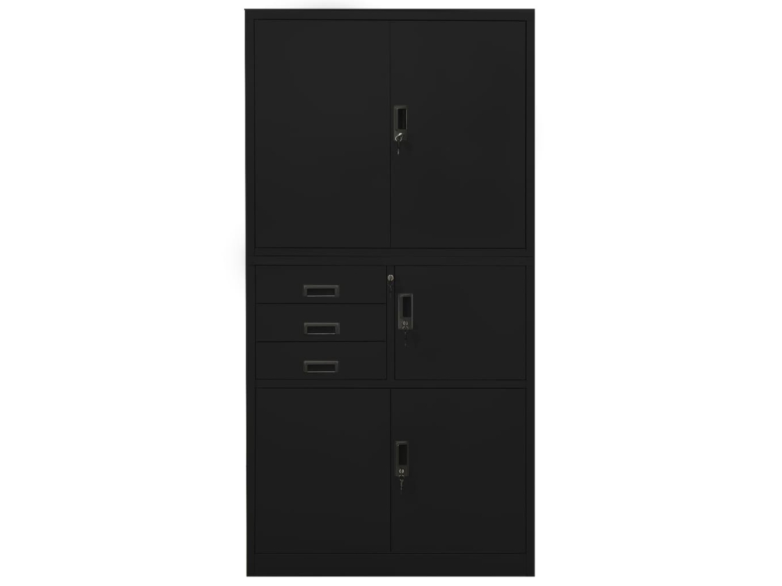 Armário de Secretária 90x40x180 Cm Aço Preto MAISON EXCLUSIVE
