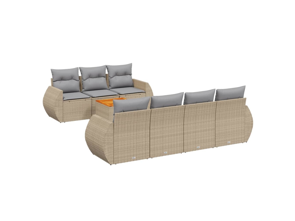 Garden Sofa Set, Garden Sofa Sets Vidaxl Bege Rattan / Vime (n/a)