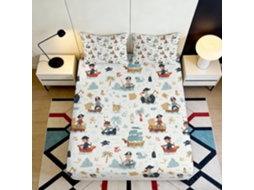 Conjunto de Cama com Estampa 3d Mapa do Tes Microfibra Fronha 200x25cm