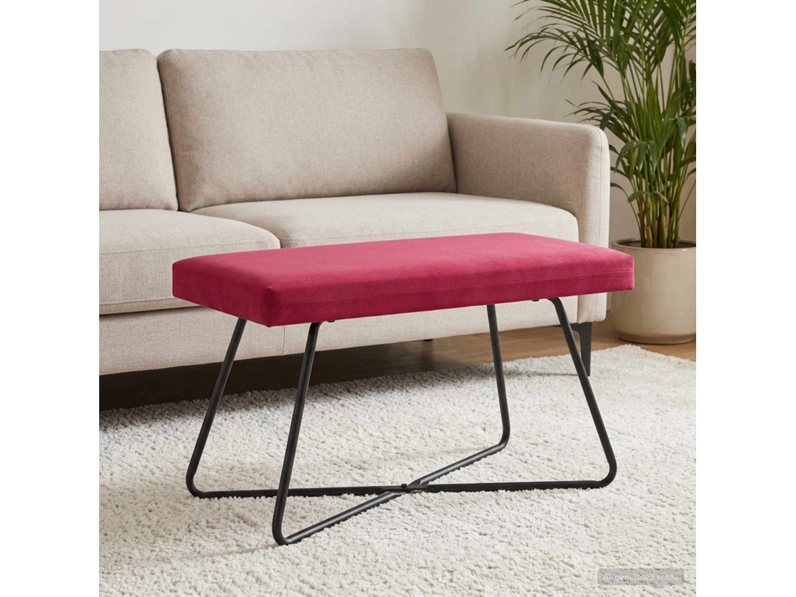 Vidaxl Banco Vinho Vermelho 80 X 40 X 45 Cm Veludo