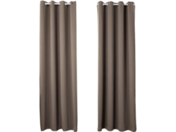 Cortina Blackout Térmica, Privacidade, Conjunto 2 Peças, 135 X 225 Cm, Marrom
