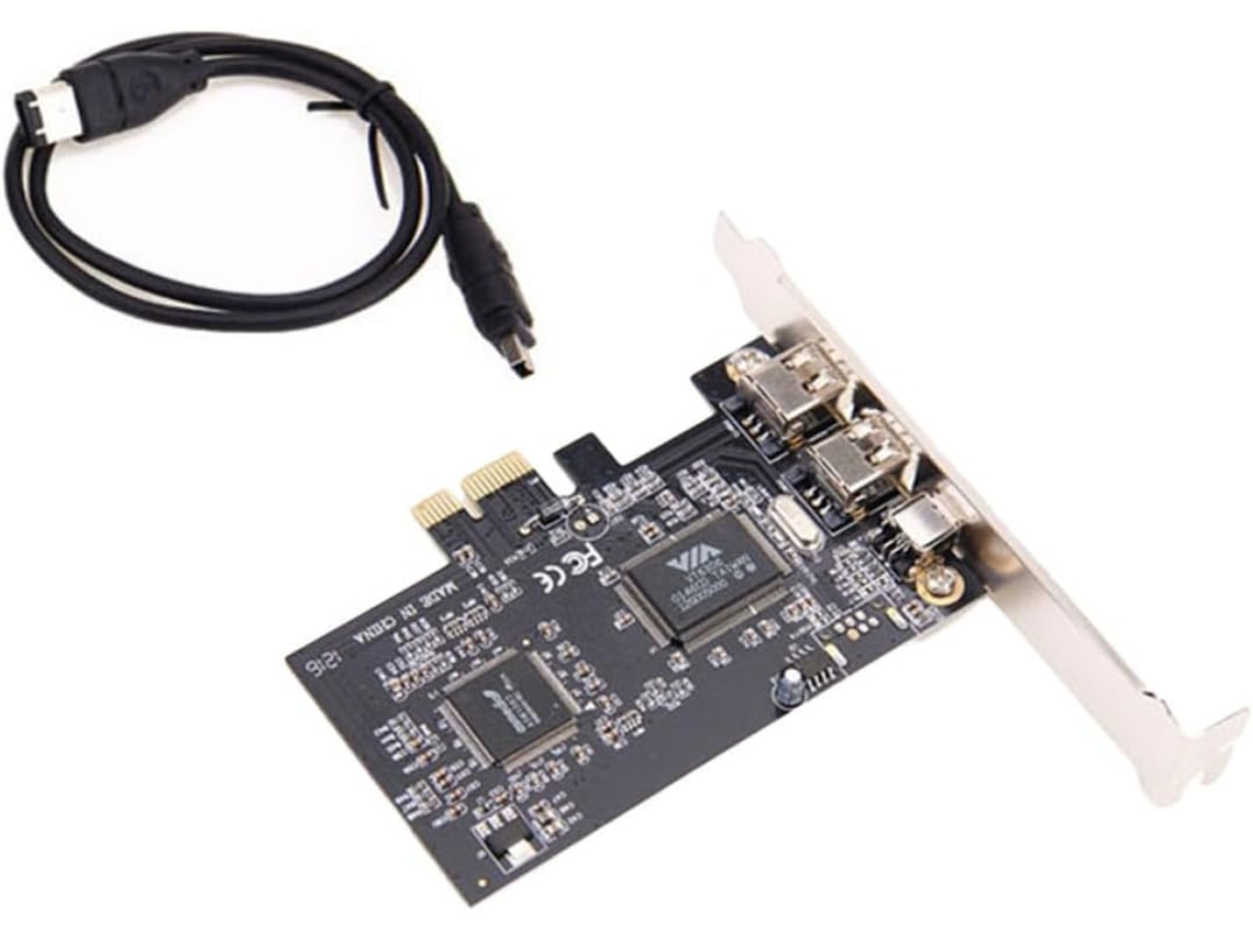 Carte Dextension Pci-e Vers 1394 3 Ports Externes Support Discret Câble Inclus Compatible Ieee 1394