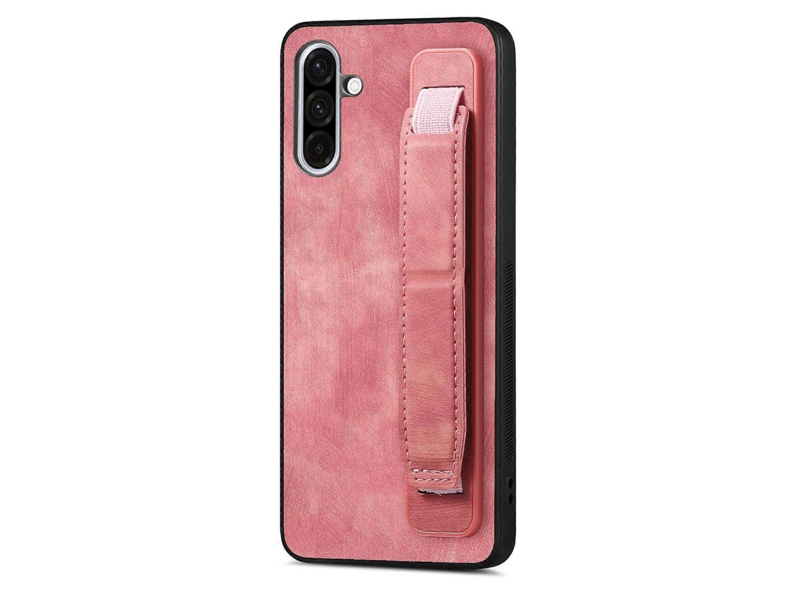 Capa De Couro Para Celular Com Suporte Para Pulseira Retrô