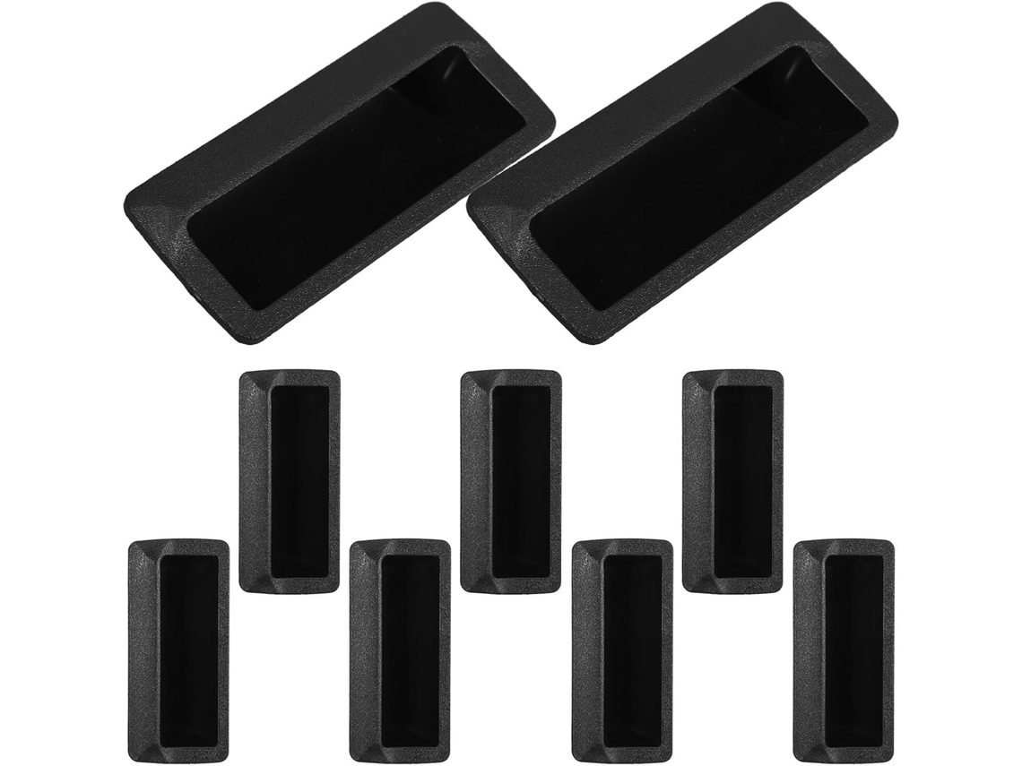Design Moderno E Elegante, Fácil Instalação, 10 Puxadores Embutidos Em Abs Preto Para Armários Com Portas De Correr