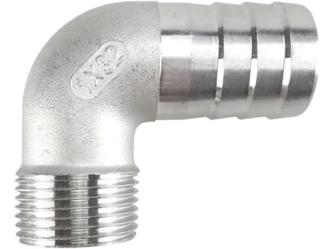 Conexão De Mangueira Com Curva Externa Em Aço Inoxidável 304-curva 90 Graus Fio Externo 1 4 2 6 8 10 12 15 20mm