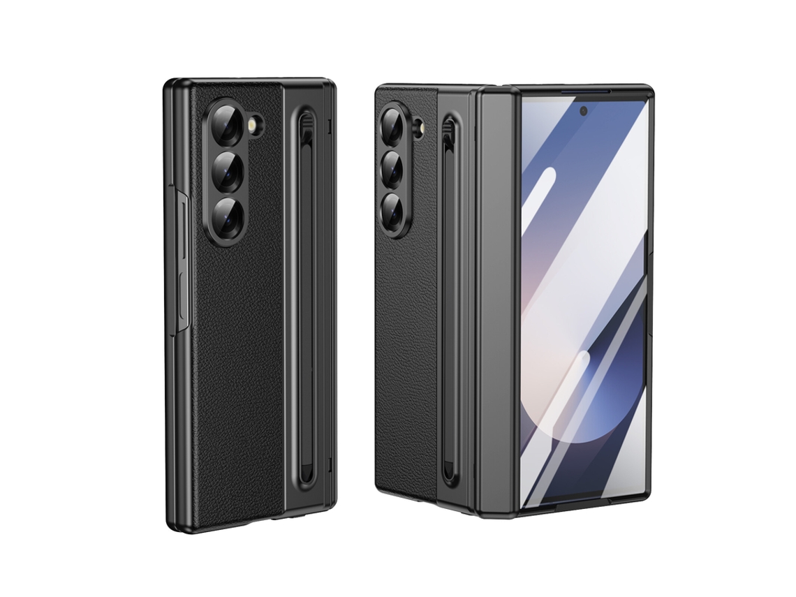 Capa Para Samsung Galaxy Z Fold 7 Dobradiça Porta-caneta Stylus Preto Czhhmart