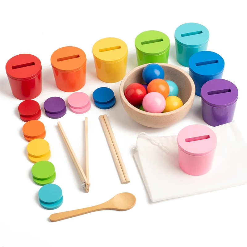 Classificação dos Núcleos Coin Box Toys- Rainbow Ball Cup Classificação dos Jogos, Exercício Cognitivo, Reconhecimento de Cores