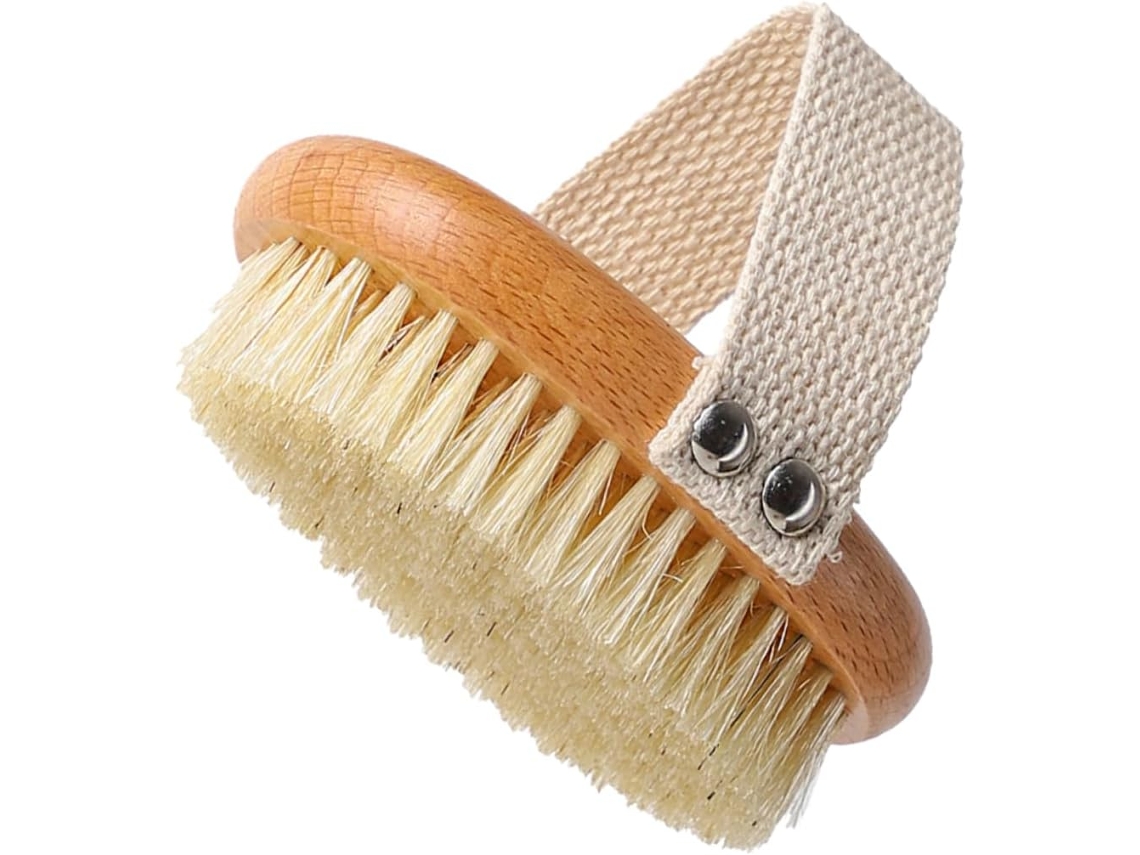 Escova Corporal Com Cerdas De Madeira Natural, Fácil De Segurar, Para Massagem Suave E Relaxante No Banho