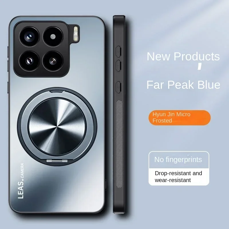 (azul, Xiaomi 15) Capa Fosca Com Suporte De Anel Magnético 360° E Traseira Rígida Resistente A Impactos