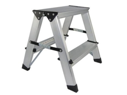 Taburete aluminio plegable 2 peld.37x37