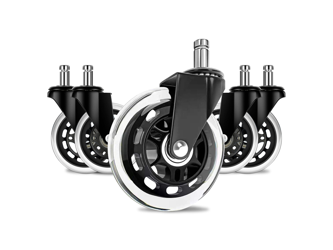 Rodas de Cadeira de Escritório Pu Silenciosas 3 Polegadas 5pcs Universal para Pisos Duros | S/MARCA