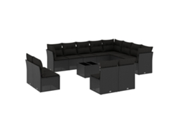 Garden Sofa Set, Garden Sofa Sets Vidaxl Preto Rattan / Vime (n/a)