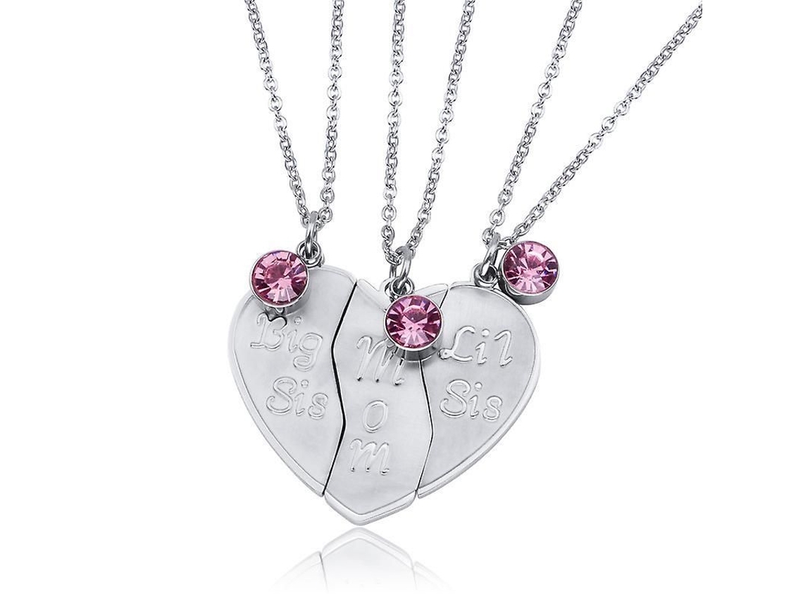 2026 regalo para Dia Das Mães Colar Personalizado para Mãe e Filha de Aço Titânio Prata