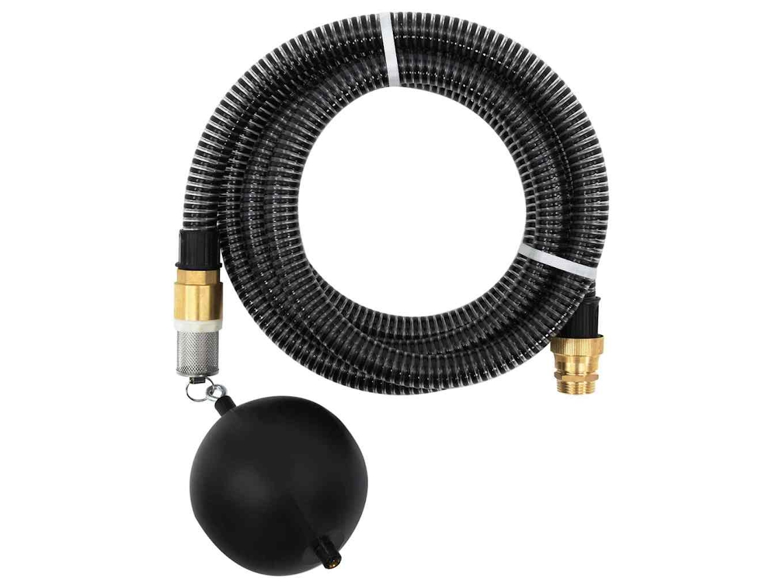 Vidaxl Mangueira De Sucção Com Conectores De Latão 1,1" 7 M Pvc Preto