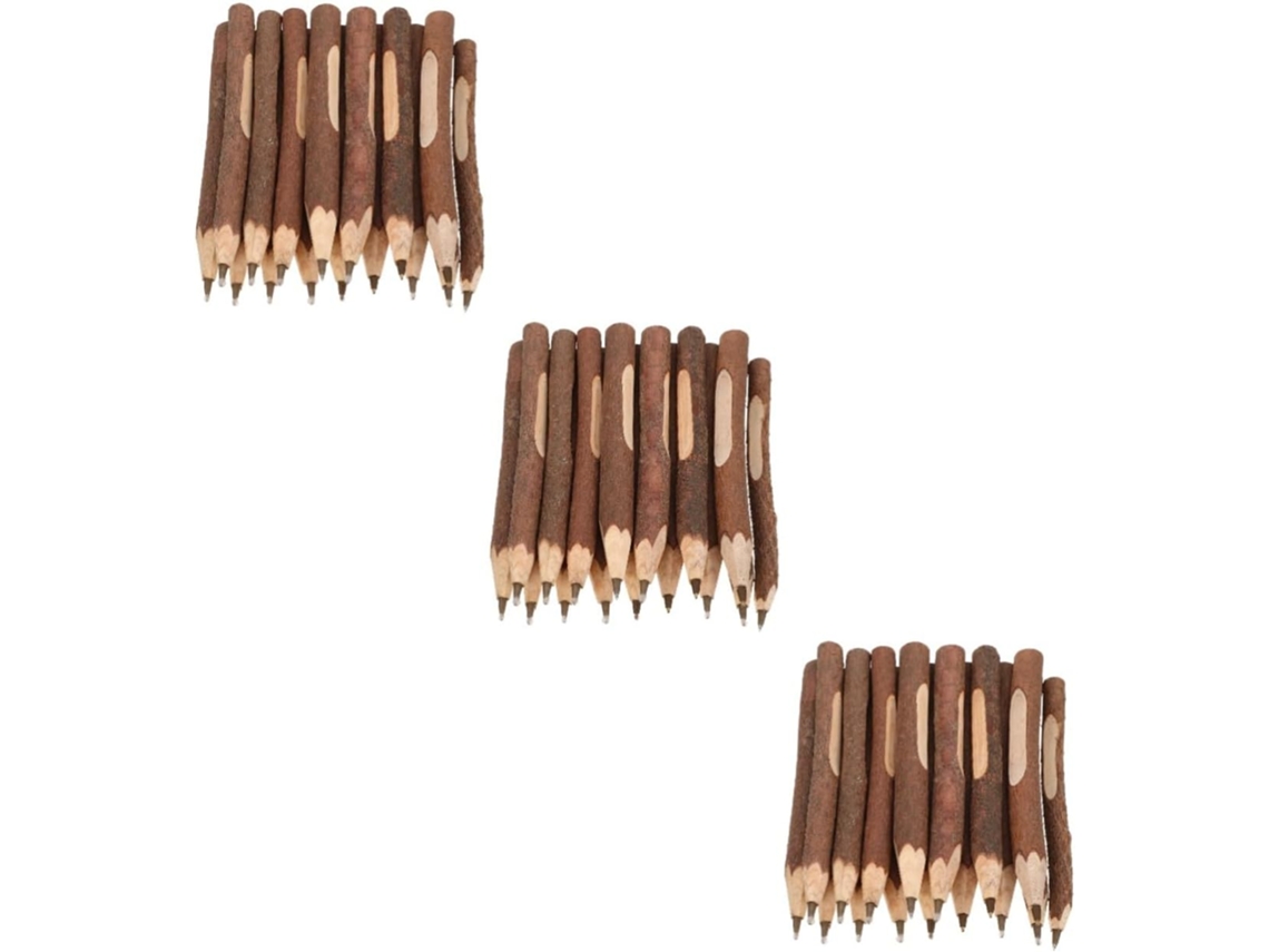 Conjunto De 48 Canetas Esferográficas Madeira. Leves E Portáteis.