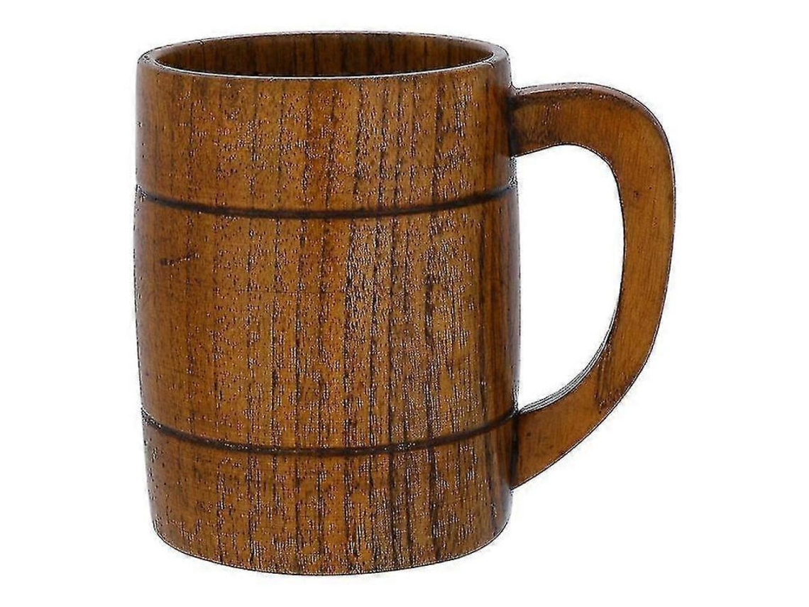 Caneca de Madeira, Grande, Chá Simples, Alça, Cerveja (1 Unidade) AQUAFORGE (marrom)