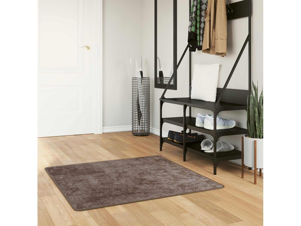 Vidaxl Passadeira Marsa Cinzento 100 X 100 Cm Poliéster E Pvc